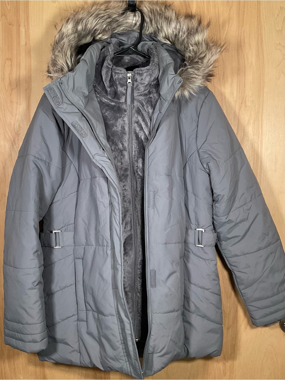 Free Tech Hooded Long Puffer Parka Coat - EUC